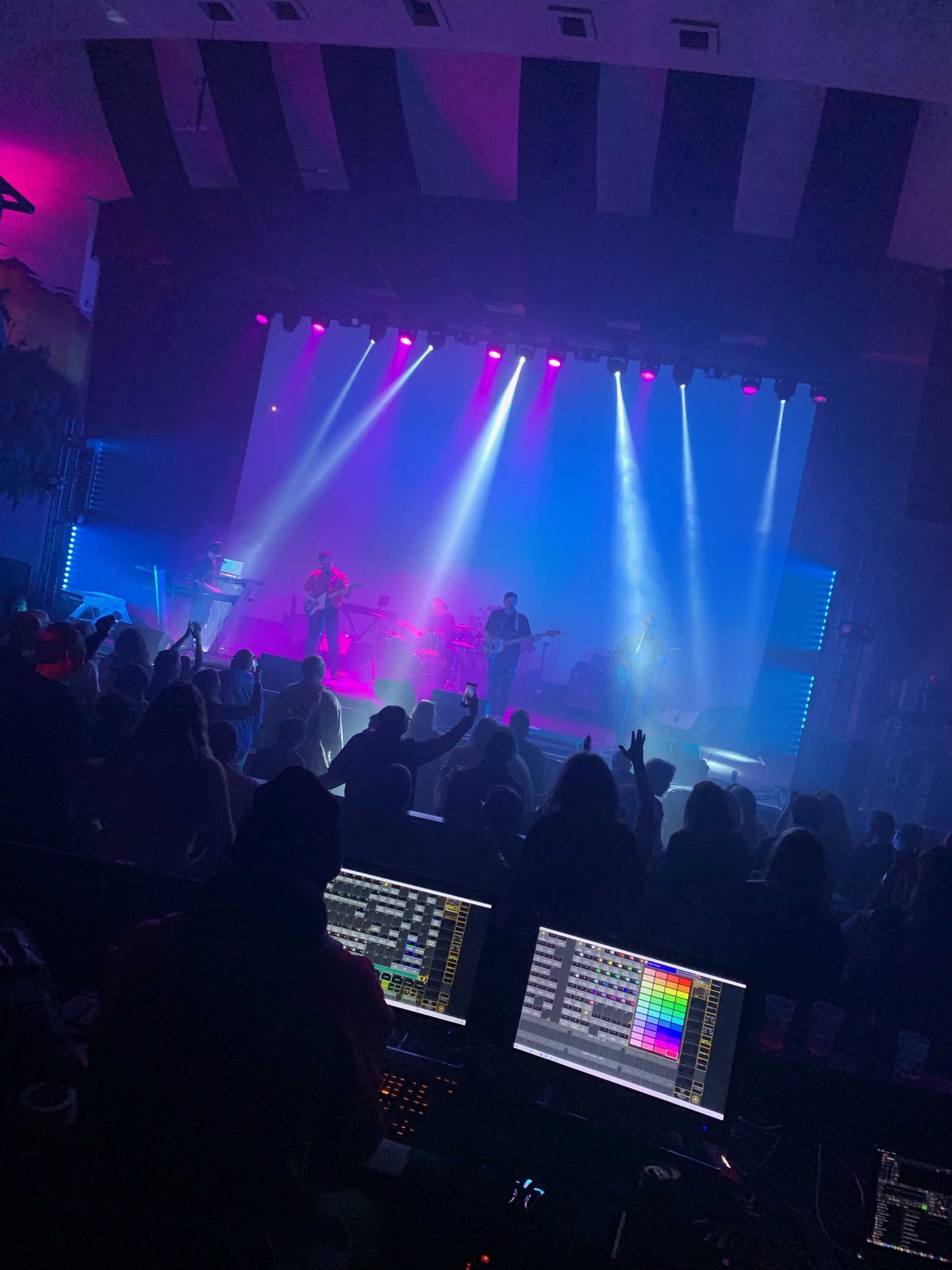 Double Life full band performing live with stage lights — Colorado Cars tribute